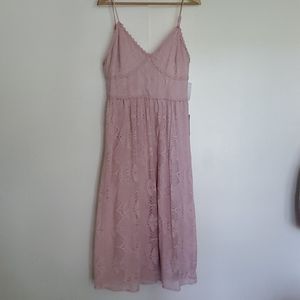 NWT Dusty Rose Spaghetti Strap Lace Dress